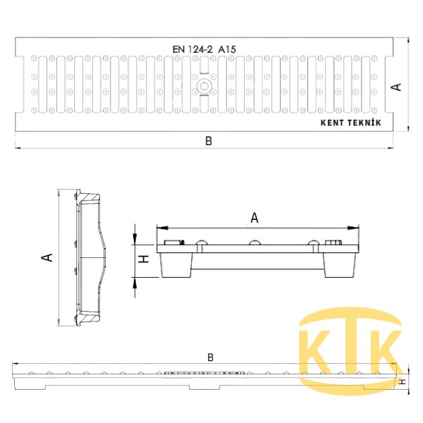 Döküm Yağmur Suyu Izgarası 350x500x20 mm (DI.3520-D)