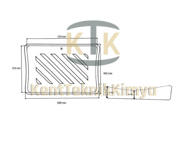 Kompozit Yağmur Suyu Izgara Takımı Oluklu 400x600 mma - Kent Teknik Kimya