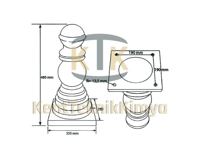 Kompozit Sınır Elemanı 480x250 mm - Kent Teknik Kimya