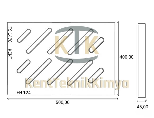 Kompozit Yağmur Suyu Izgara Takımı 400x500 mm - Kent Teknik Kimya