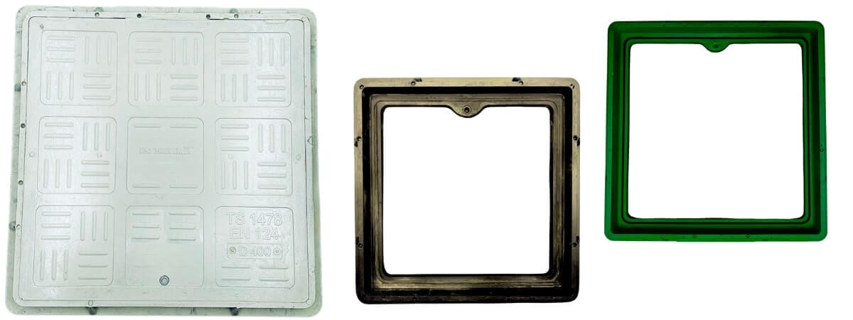 Kompozit Kare Rögar Kapağı Takımı 400x400 mm - Kent Teknik Kimya