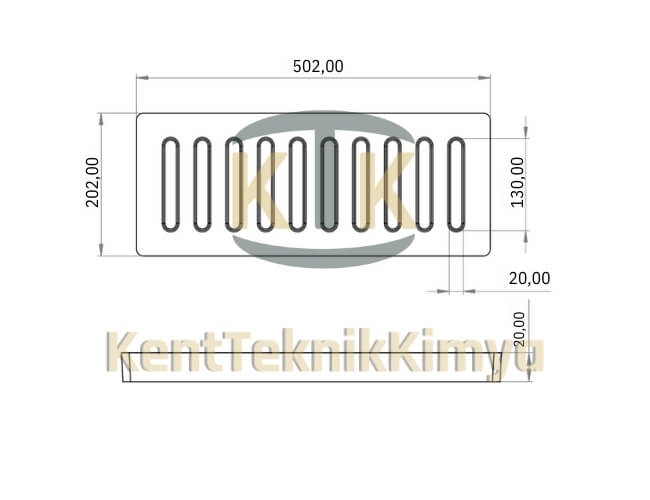 Kompozit Yağmur Suyu Izgara Takımı 200x500 mm - Kent Teknik Kimya