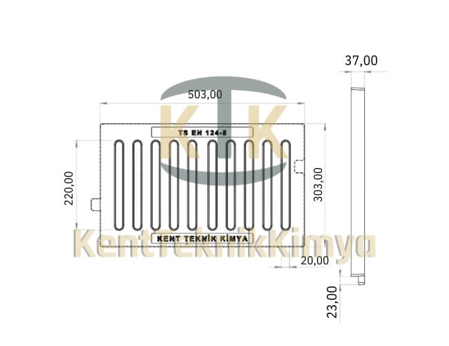 Kompozit Yağmur Suyu Izgara Takımı 300x500 mm - Kent Teknik Kimya