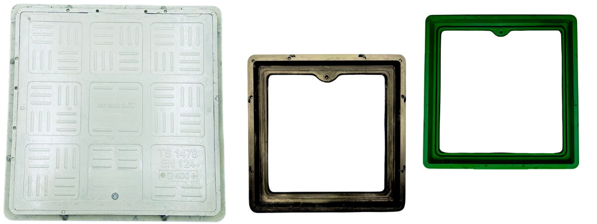 Kompozit Kare Rögar Kapağı Takımı 400x400 mm - Kent Teknik Kimya